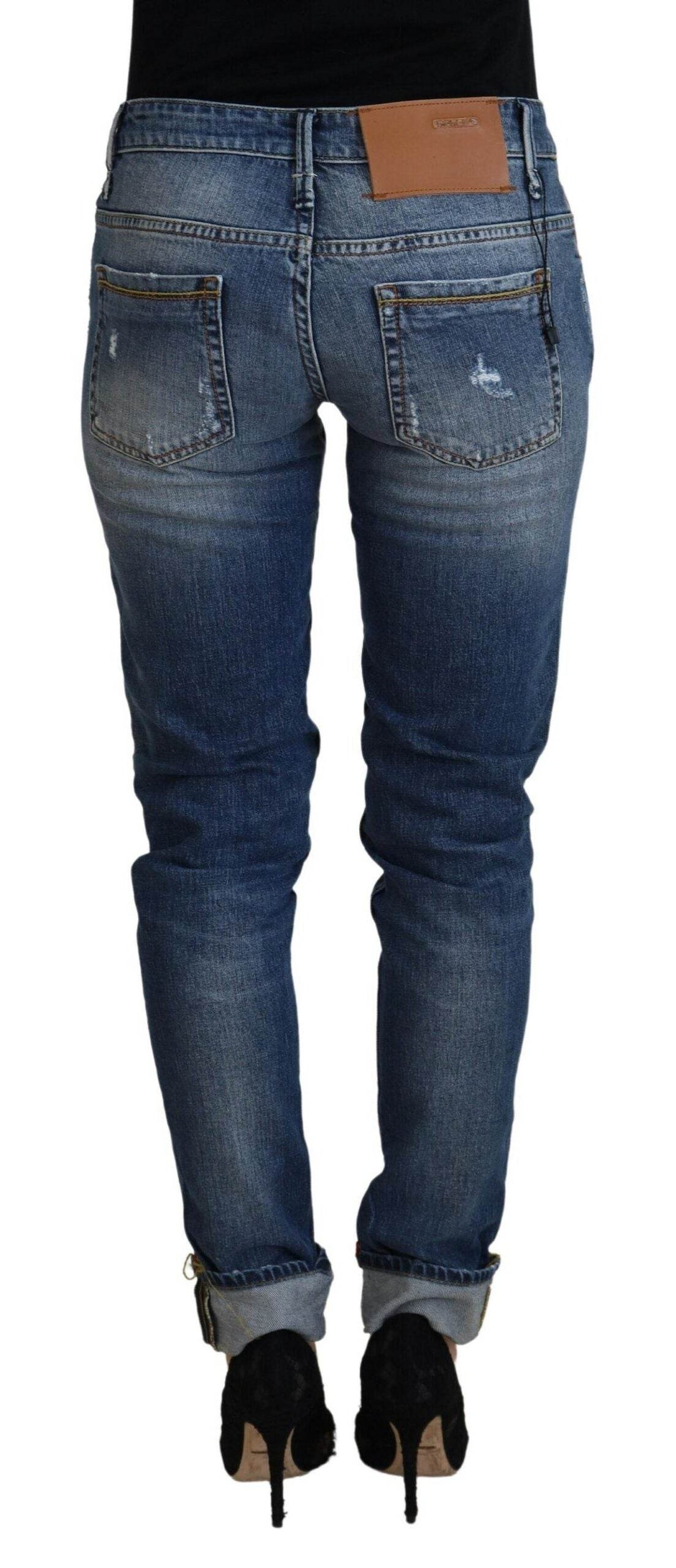 Acht Schlanke Skinny Denim-Jeans mit niedriger Taille - Léoré