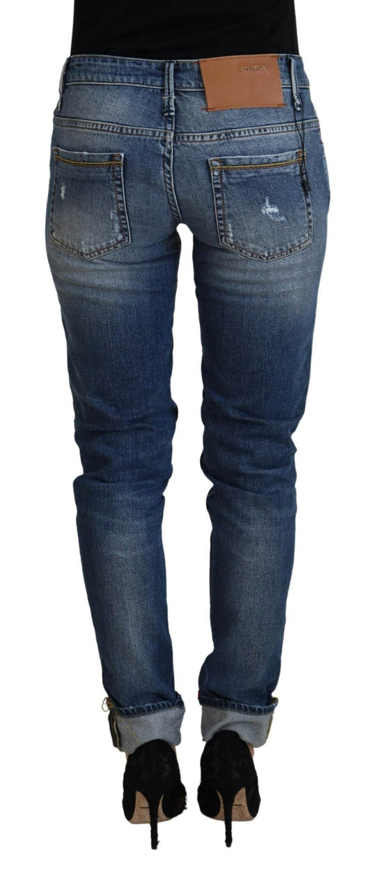 Acht Schlanke Skinny Denim-Jeans mit niedriger Taille - Léoré