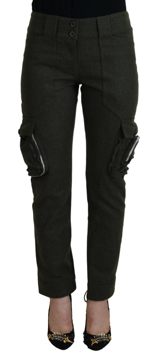 Ermanno Scervino Grüne Lace Up Leg Frauen Tapered Pants