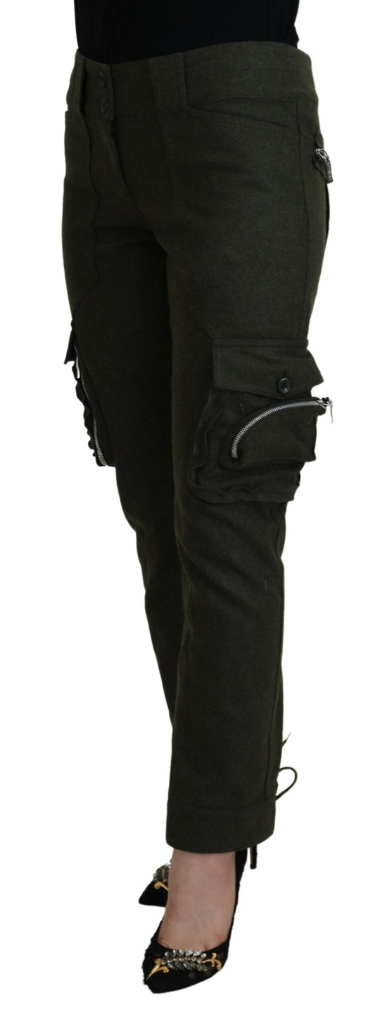 Ermanno Scervino Grüne Lace Up Leg Frauen Tapered Pants