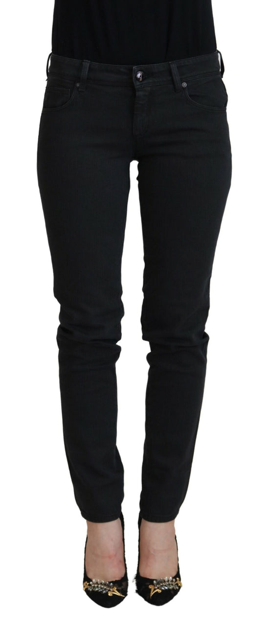 Ermanno Scervino Schwarze Baumwolle Slim Fit Damen Denim Jeans
