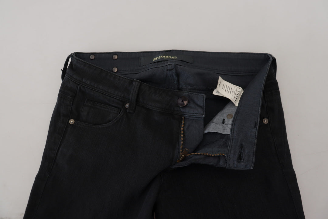 Ermanno Scervino Schwarze Baumwolle Slim Fit Damen Denim Jeans