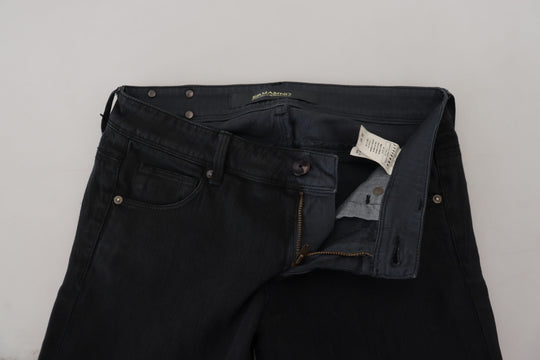 Ermanno Scervino Schwarze Baumwolle Slim Fit Damen Denim Jeans