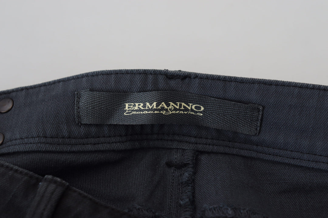 Ermanno Scervino Schwarze Baumwolle Slim Fit Damen Denim Jeans