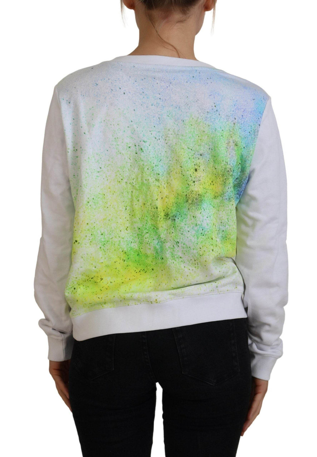 Versace Jeans Eleganter weißer Grafik-Rundhals-Pullover - Léoré