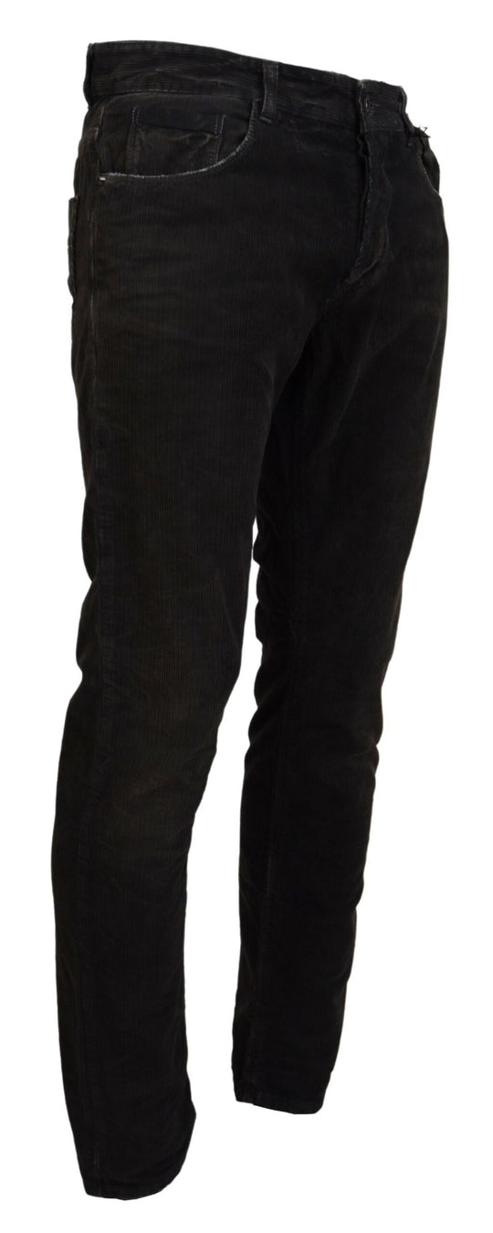 Costume National Grauer Baumwollcord Herren Freizeitjeans