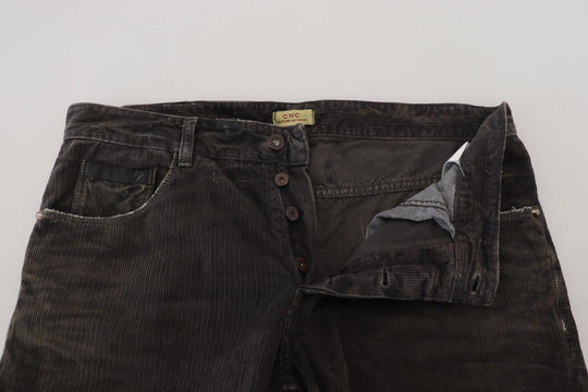Costume National Grauer Baumwollcord Herren Freizeitjeans