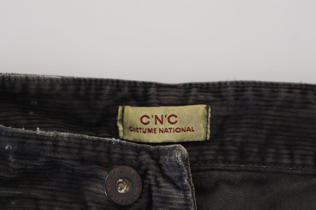 Costume National Grauer Baumwollcord Herren Freizeitjeans