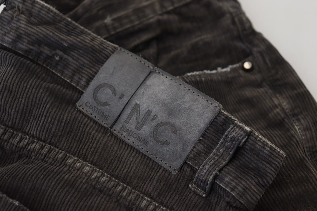 Costume National Grauer Baumwollcord Herren Freizeitjeans