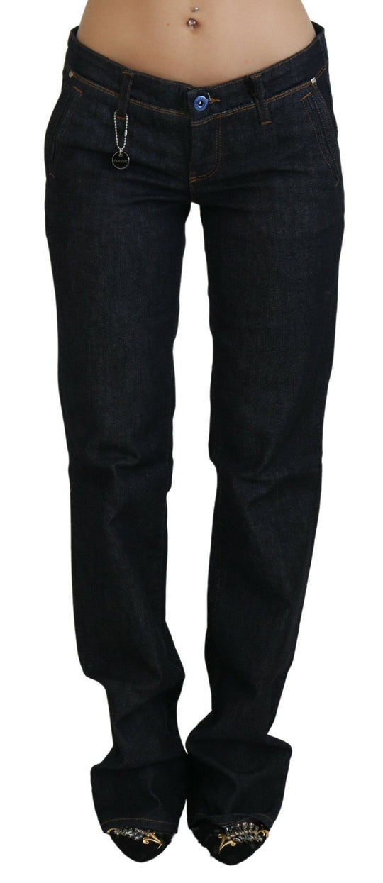 Costume National Blaue Low Waist Straight Denim Hosen Jeans