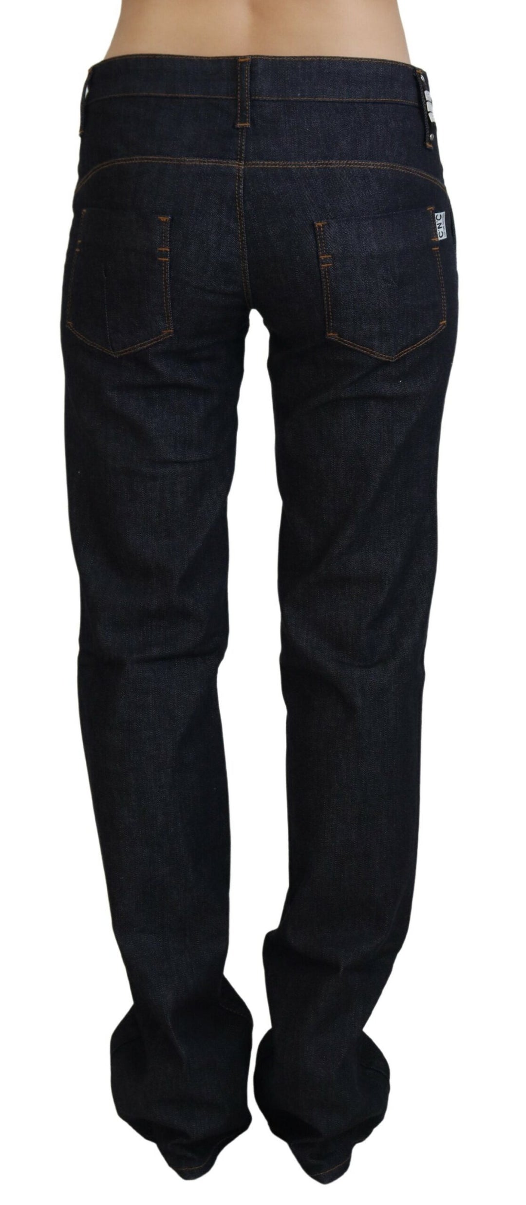 Costume National Blaue Low Waist Straight Denim Hosen Jeans