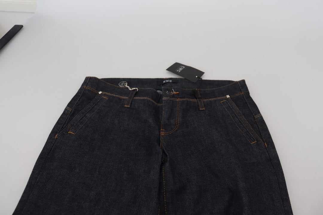 Costume National Blaue Low Waist Straight Denim Hosen Jeans