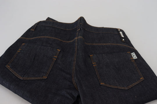 Costume National Blaue Low Waist Straight Denim Hosen Jeans