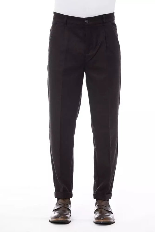 Alpha Studio Braun Wolle Männer Hose