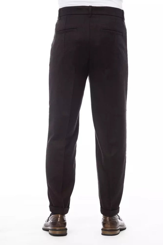 Alpha Studio Braun Wolle Männer Hose