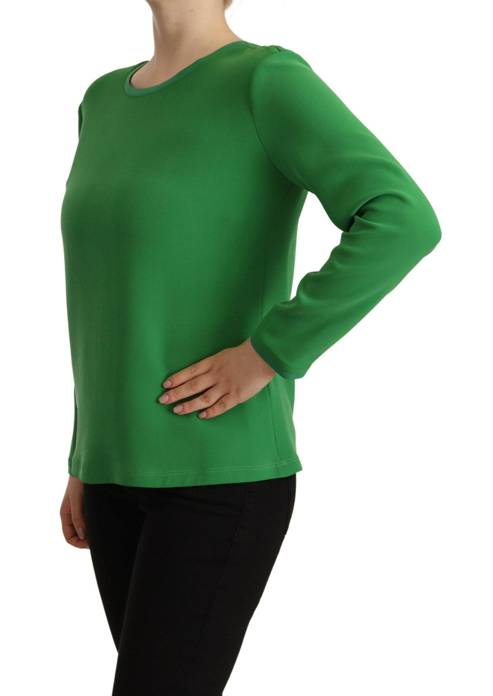 Armani Eleganter langärmeliger Pullover aus Seide in sattem Grün - Léoré