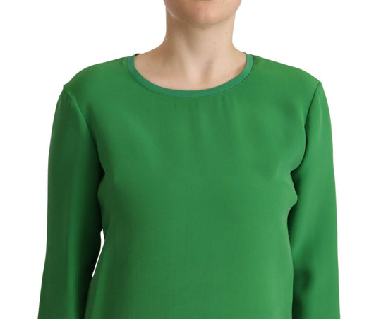 Armani Eleganter langärmeliger Pullover aus Seide in sattem Grün - Léoré