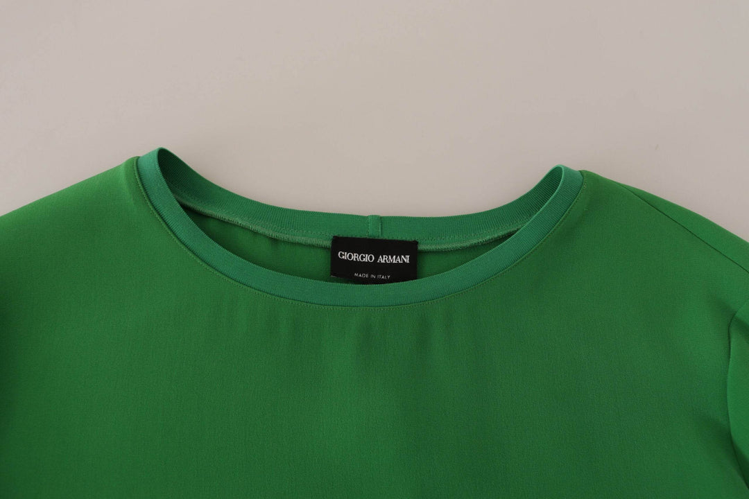 Armani Eleganter langärmeliger Pullover aus Seide in sattem Grün - Léoré