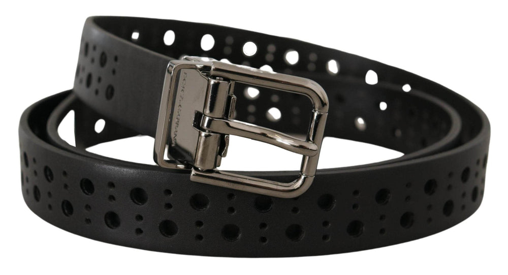 Dolce & Gabbana Eleganter schwarzer Ledergürtel mit Metallschnalle - Léoré