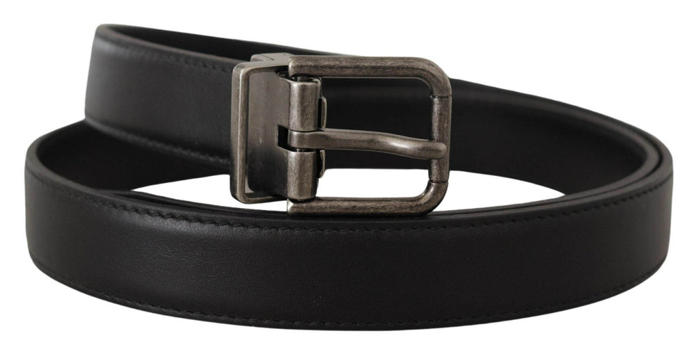 Dolce & Gabbana Eleganter schwarzer Ledergürtel mit Metallschnalle - Léoré