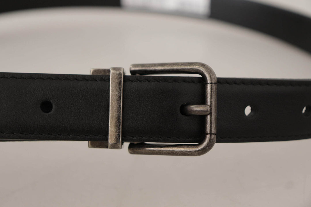 Dolce & Gabbana Eleganter schwarzer Ledergürtel mit Metallschnalle - Léoré