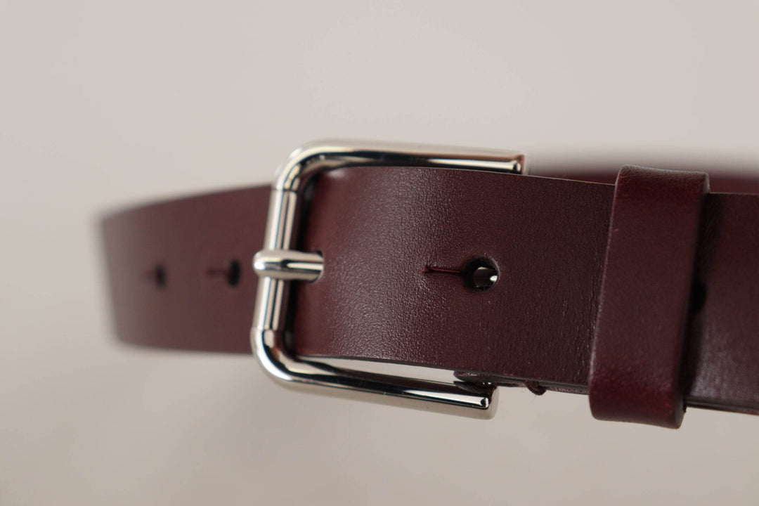 Dolce & Gabbana Kastanienbrauner Luxus-Ledergürtel mit Metallschnalle - Léoré