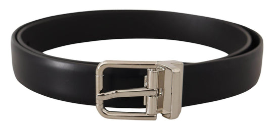 Dolce & Gabbana Eleganter schwarzer Ledergürtel mit Metallschnalle - Léoré