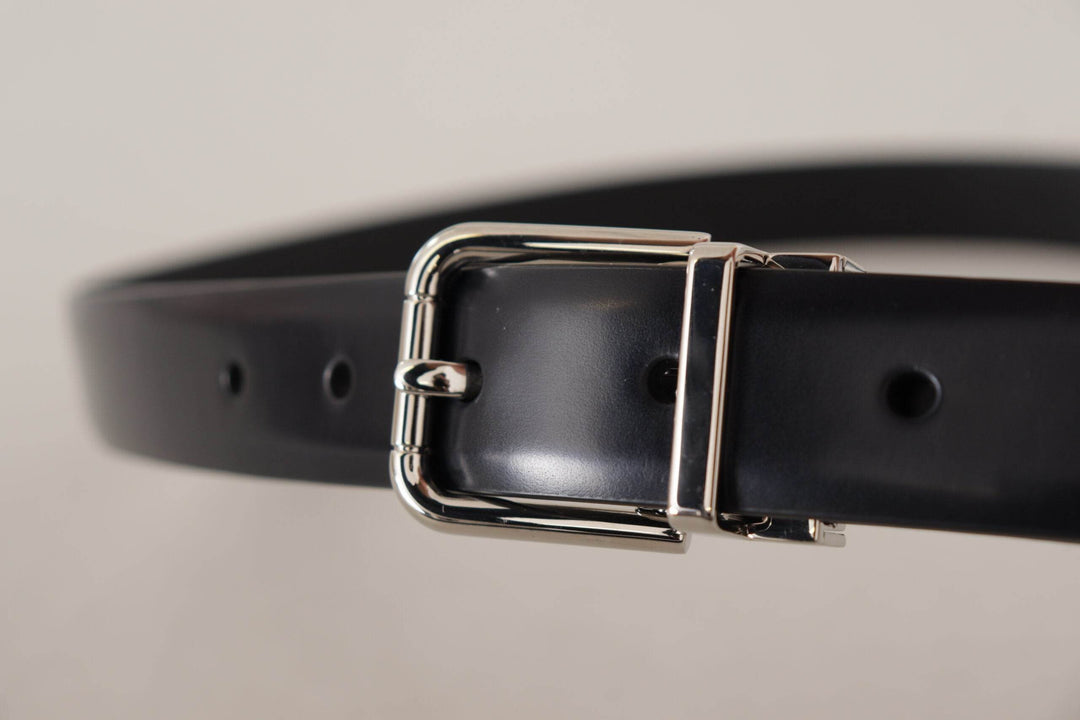 Dolce & Gabbana Eleganter schwarzer Ledergürtel mit Metallschnalle - Léoré