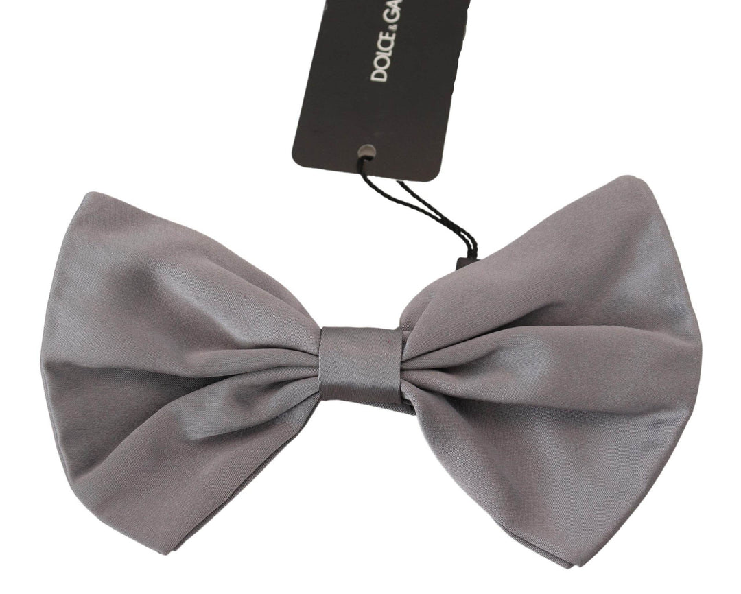 Dolce & Gabbana Elegante silbergraue Seidenfliege - Léoré