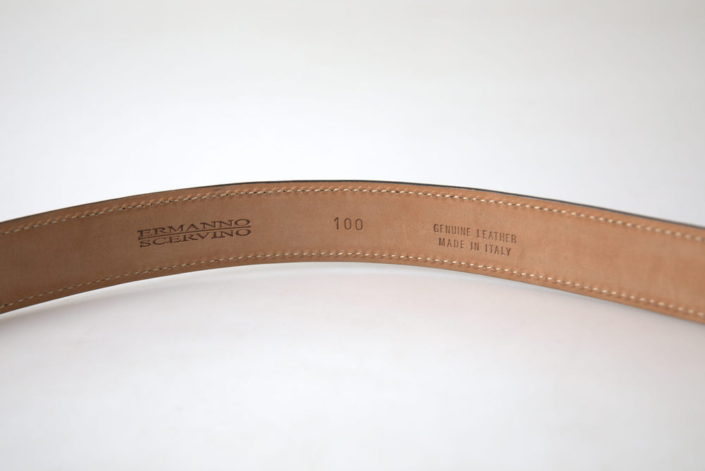 Ermanno Scervino Cintura-Gürtel aus schwarzem Leder mit Metallschnalle