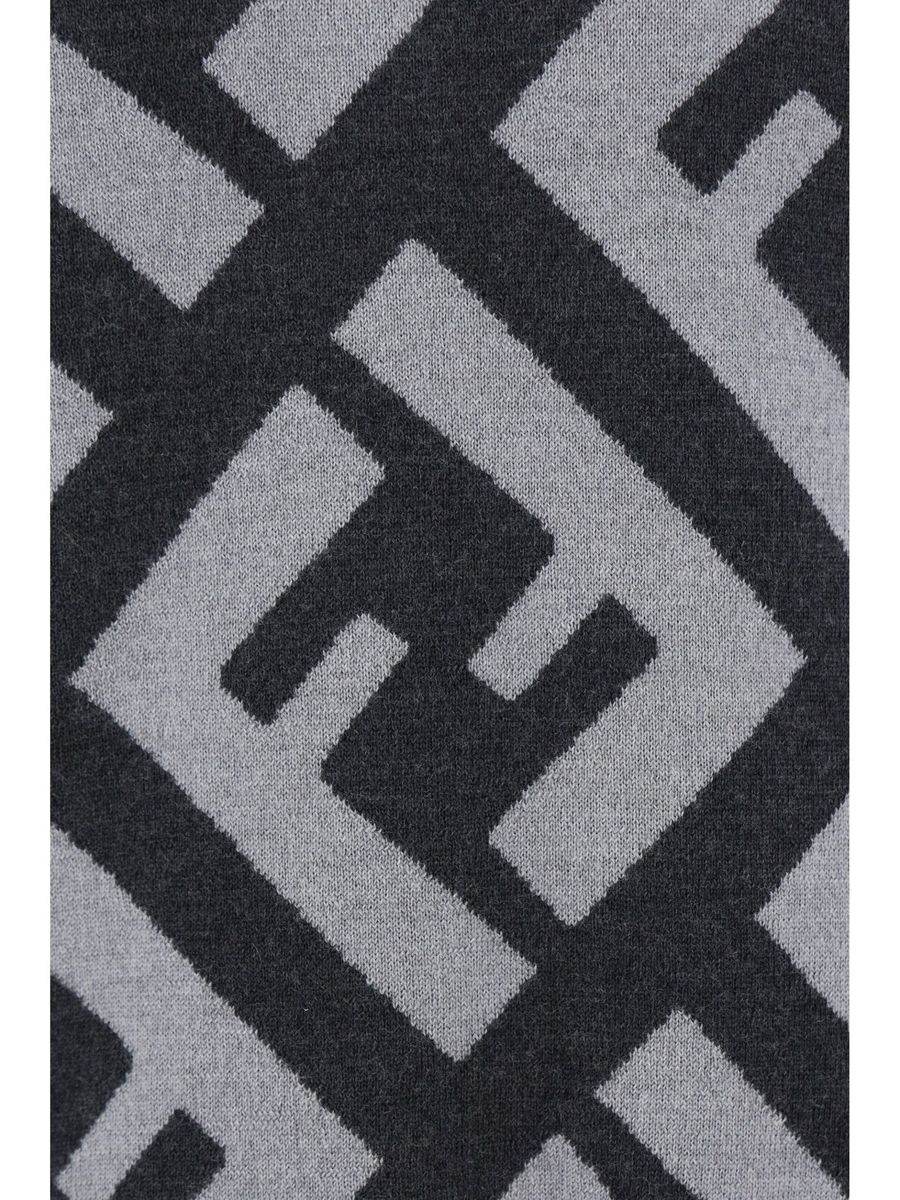 Fendi Schicker grauer Pullover aus Wolle mit ikonischem Logo - Léoré
