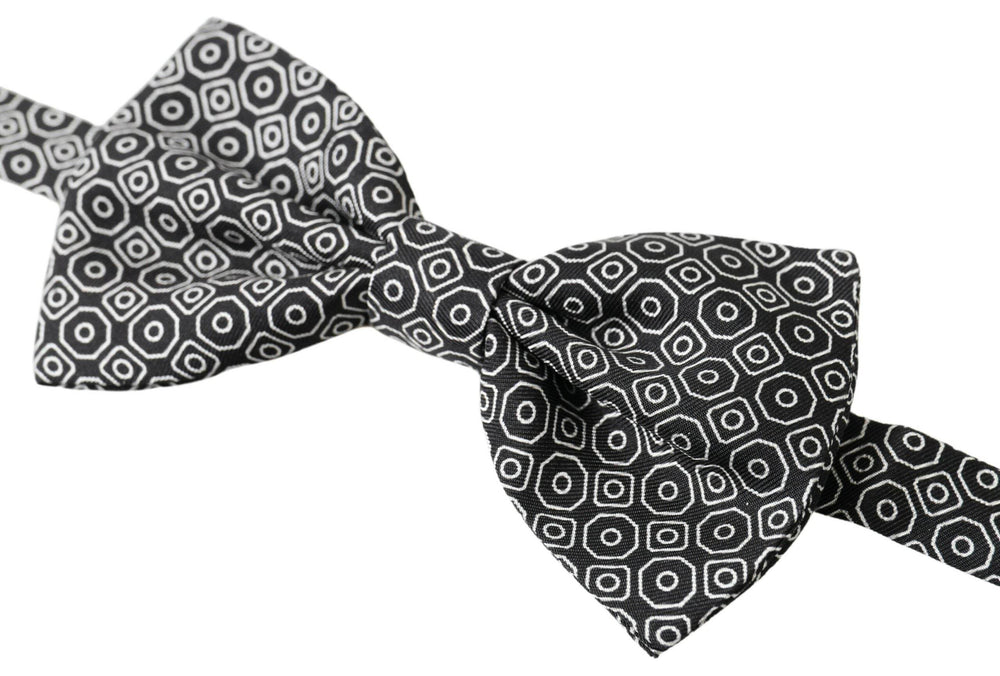 Dolce & Gabbana Elegante Seidenfliege in Schwarz und Weiß - Léoré