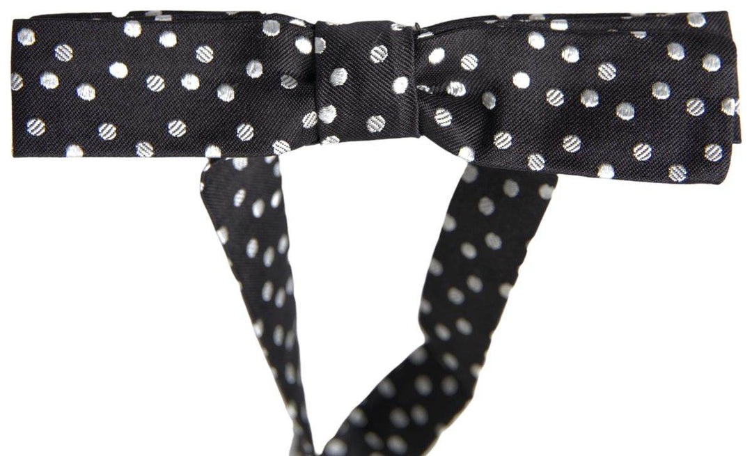 Dolce & Gabbana Elegante schwarze Seidenfliege mit Logo-Detail - Léoré