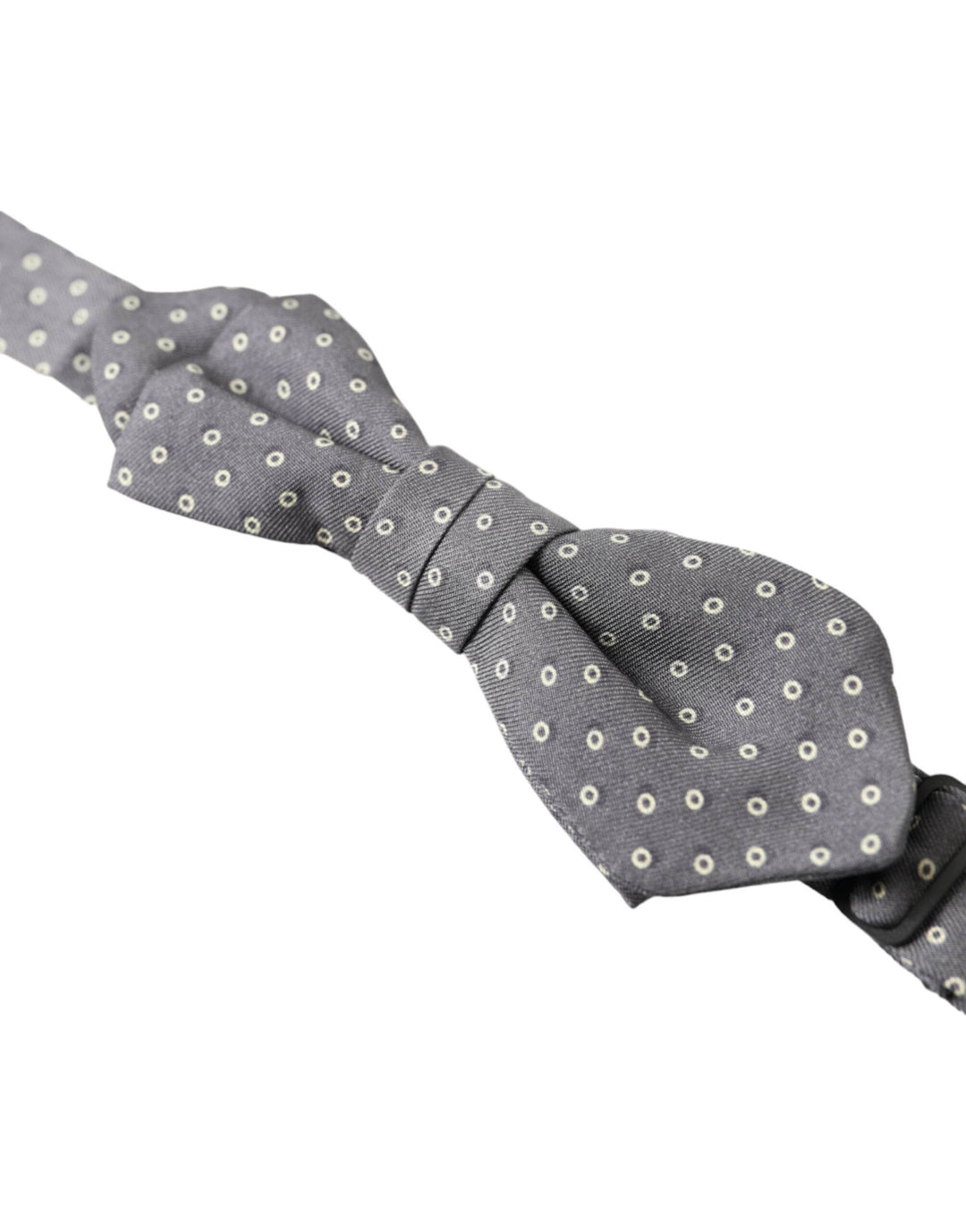 Dolce & Gabbana Elegante Seidenfliege mit grauem Tupfen - Léoré