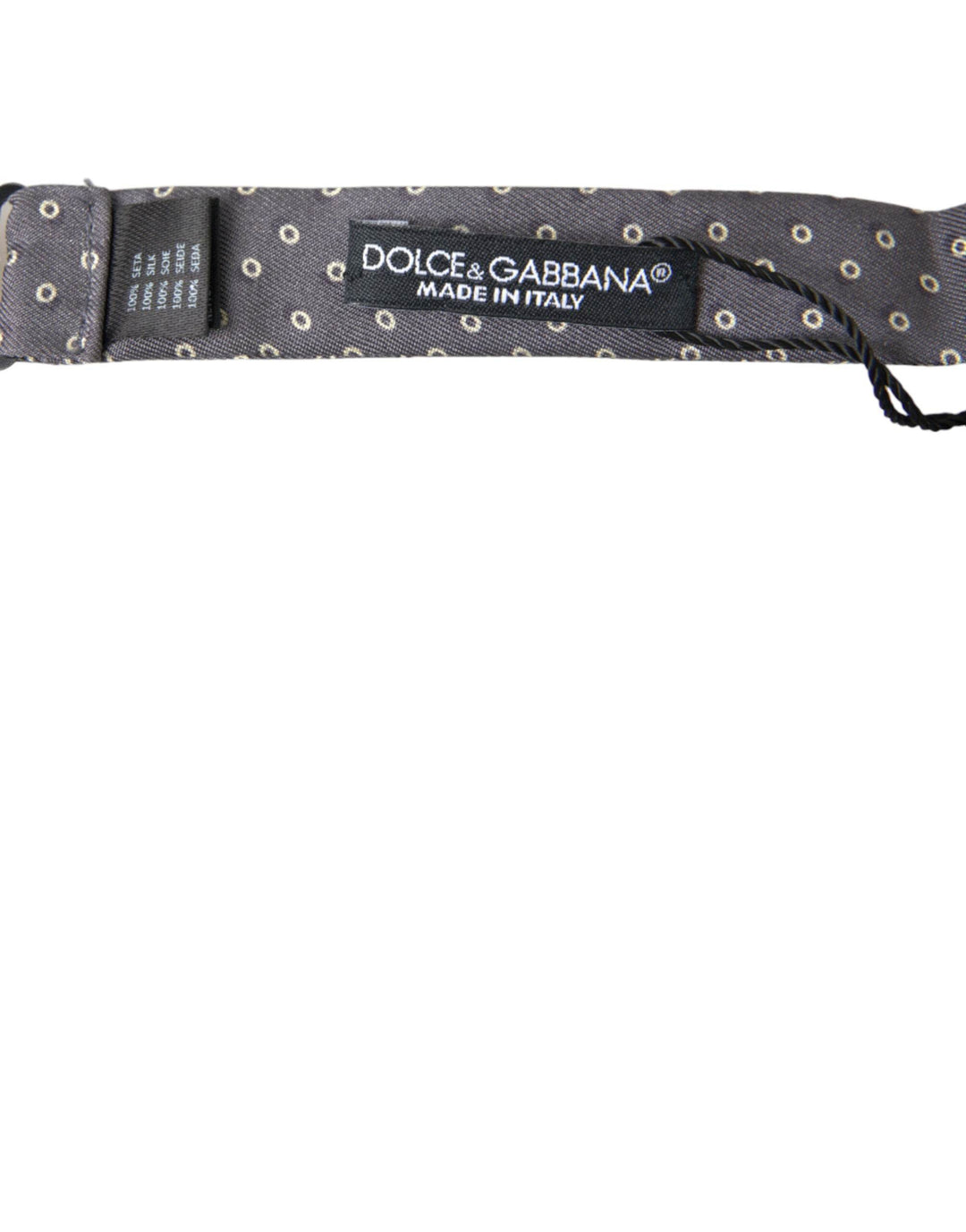 Dolce & Gabbana Elegante Seidenfliege mit grauem Tupfen - Léoré