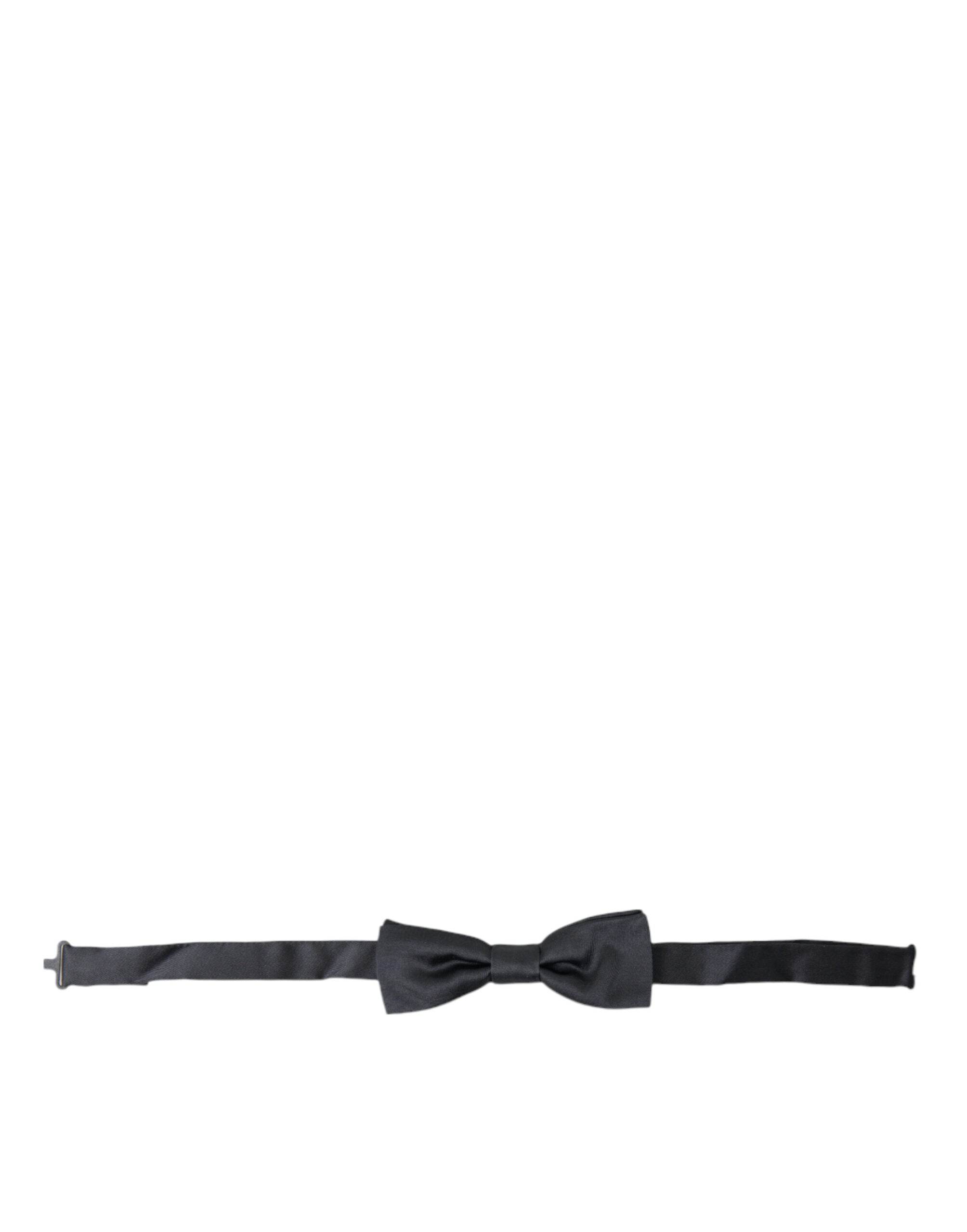 Dolce & Gabbana Elegante anthrazitgraue Seidenfliege - Léoré