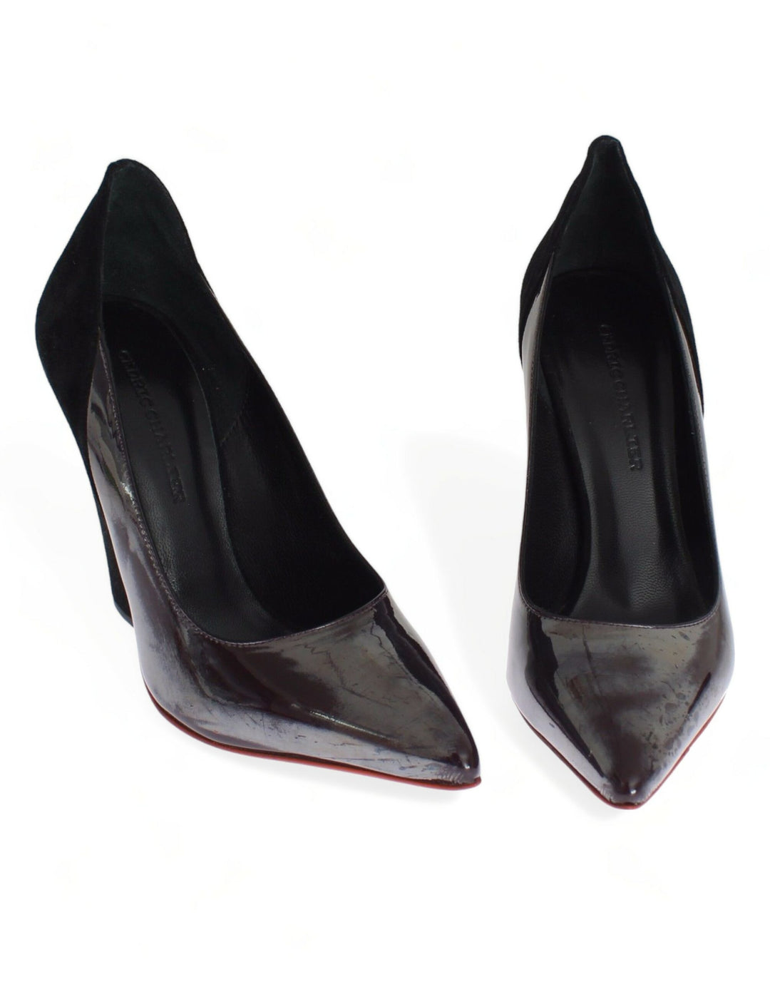 Cédric Charlier Grau Schwarz Leder Wildleder Heels Pumps Schuhe