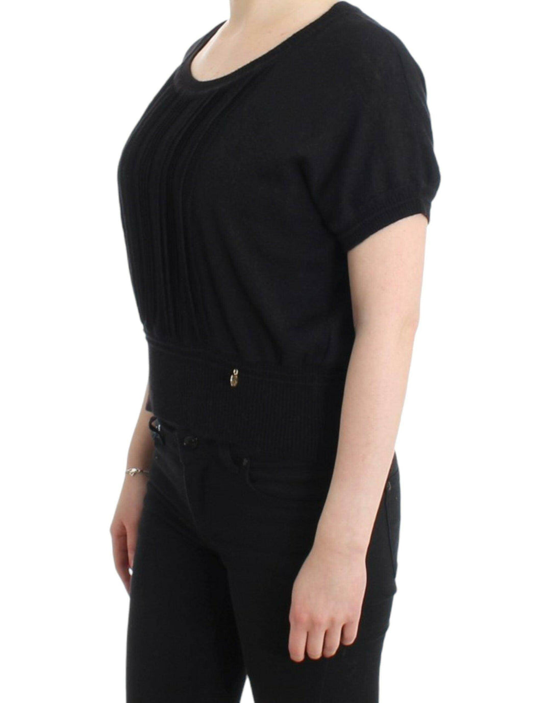 Cavalli Eleganter schwarzer Kurzarmpullover - Léoré