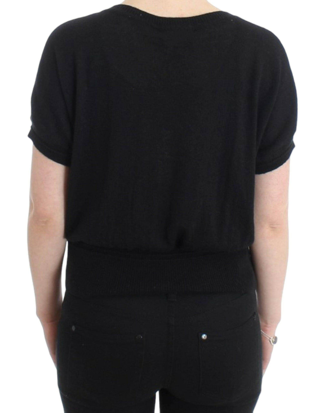 Cavalli Eleganter schwarzer Kurzarmpullover - Léoré