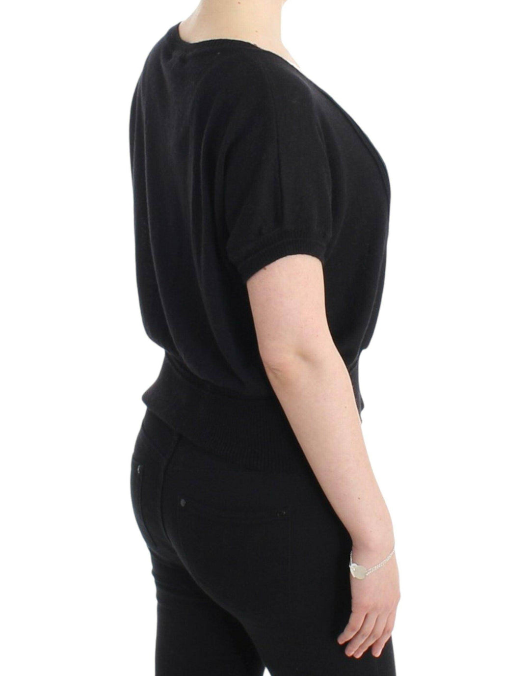 Cavalli Eleganter schwarzer Kurzarmpullover - Léoré