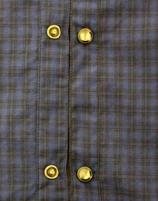 Costume National Blau-kariertes Baumwollhemd