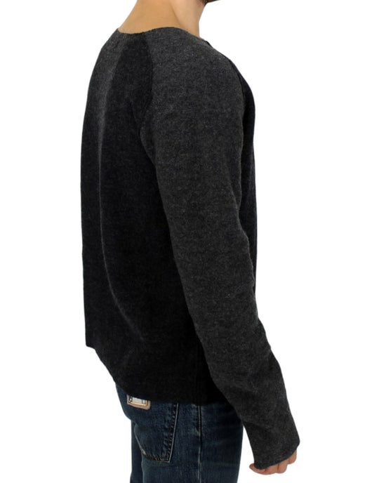 Costume National Grauer Pullover mit Rundhalsausschnitt aus Wolle