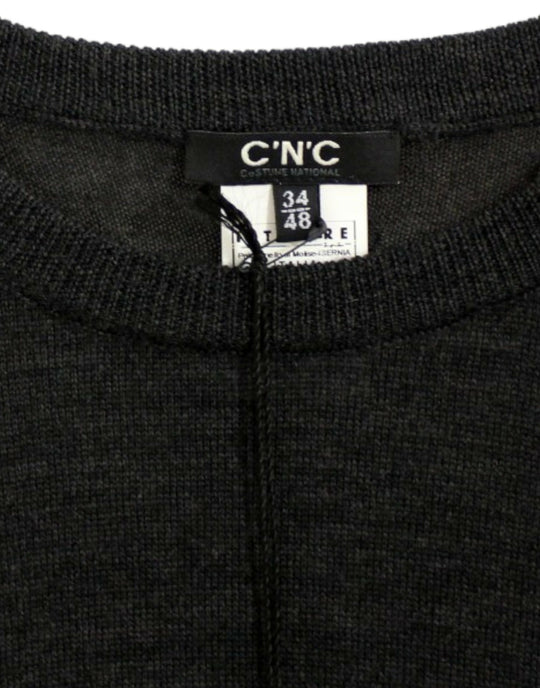 Costume National Grauer Pullover mit Rundhalsausschnitt