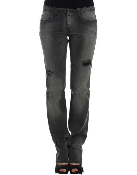 Costume National Chic Gray Straight Leg Denim Delight - Léoré