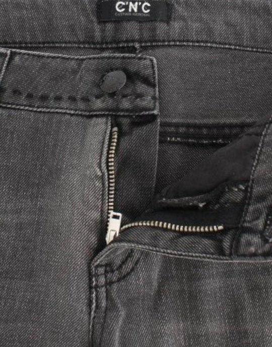 Costume National Chic Gray Straight Leg Denim Delight - Léoré