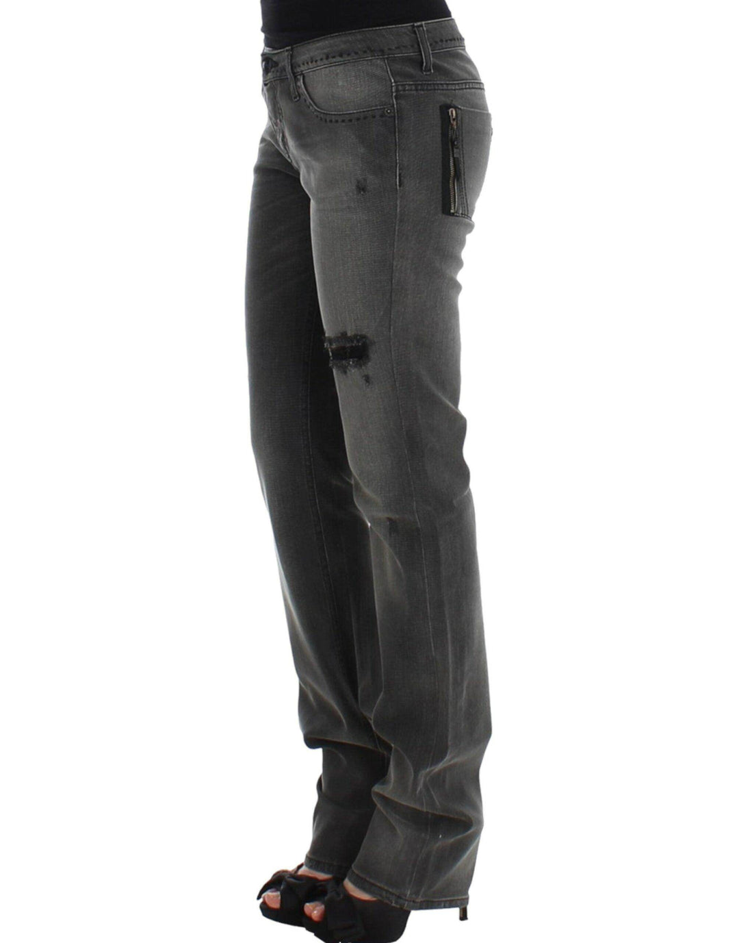 Costume National Chic Gray Straight Leg Denim Delight - Léoré