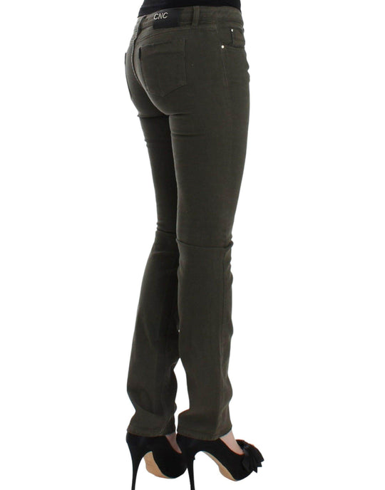 Costume National Schicke grüne Designer Jeans mit schmalem Bein - Léoré