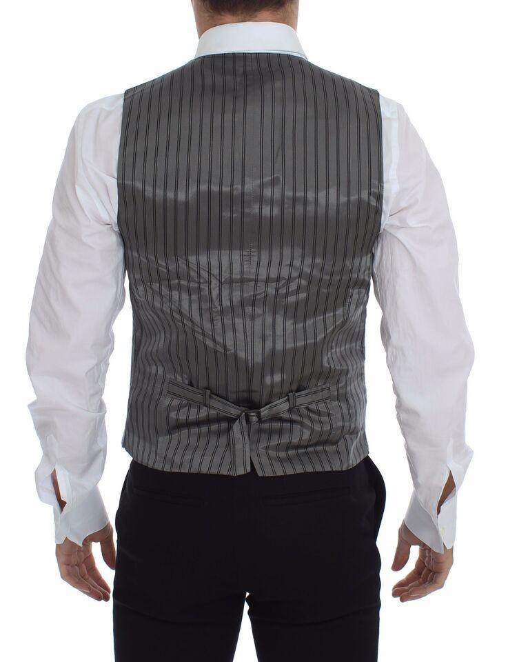 Dolce & Gabbana Elegantes graues Baumwoll-Stretch-Kleid Vest - Léoré