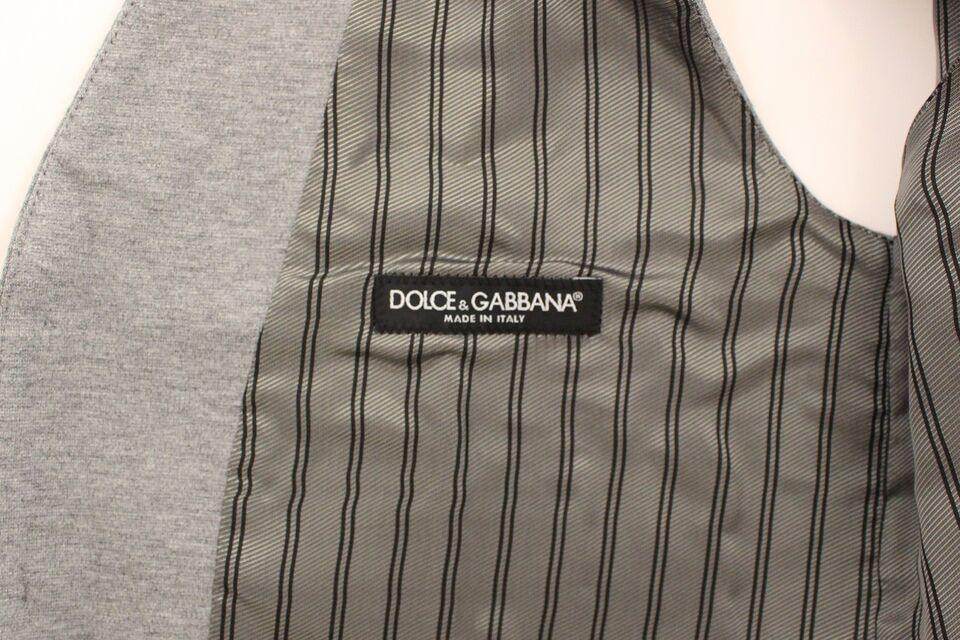 Dolce & Gabbana Elegantes graues Baumwoll-Stretch-Kleid Vest - Léoré