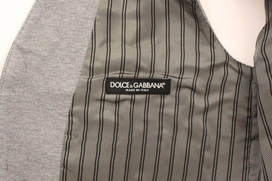 Dolce & Gabbana Elegantes graues Baumwoll-Stretch-Kleid Vest - Léoré